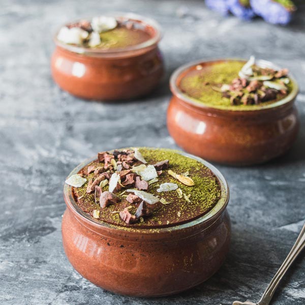 CHOCOLATE MOUSSE AND RED LENTILS