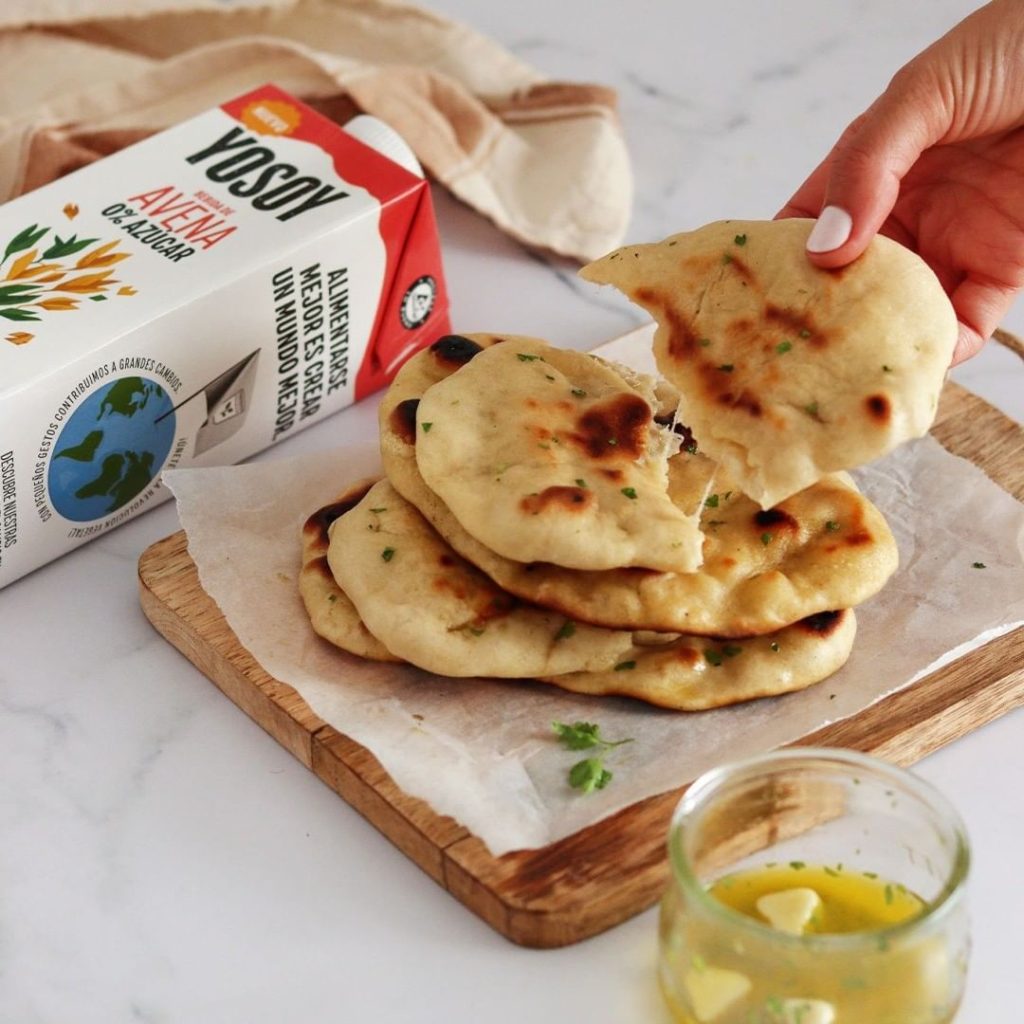 Pan naan con yosoy avena 0% azúcar